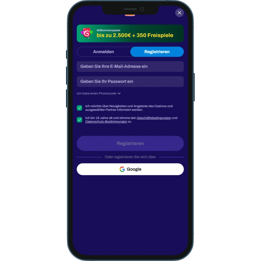 CandySpinz Casino Registrierung und Login