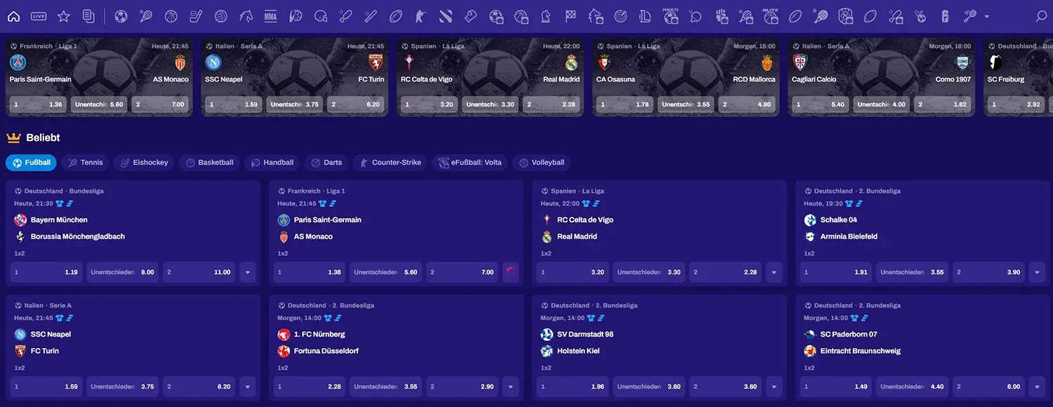 CandySpinz Casino Sportwetten und eSports